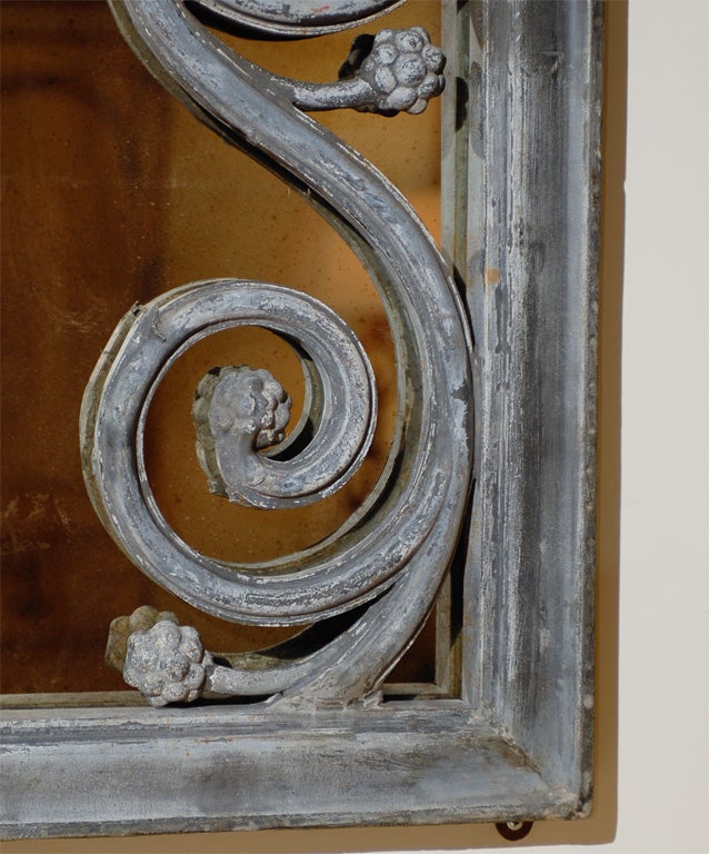 19th Century French Zinc Architraving Moulding Mirror For Sale