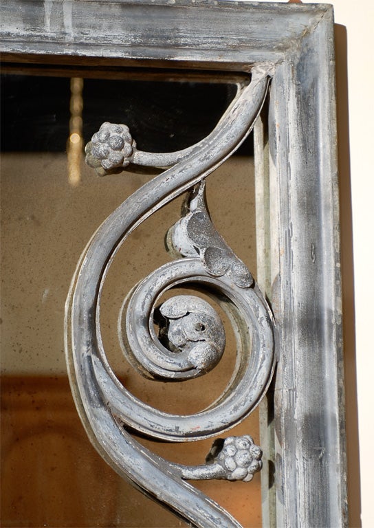 French Zinc Architraving Moulding Mirror For Sale 3