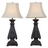 Pair of Iron Vintage Balustrades made into Lamps