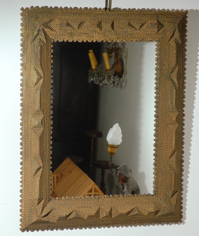 Large Deep Tramp Art  Mirror
