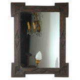 Tramp Art Frame with Squared Corners & Mirror