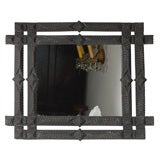 Tramp Art Frame with Mirror in Inner Frame