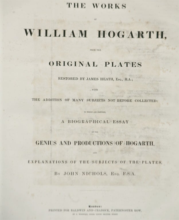 The  Works of Wm. Hogarth Elephant Folio Ca. 1830 1