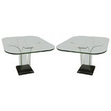 Pair of Modernage Glass Tables