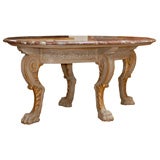 Antique Oval Center Table with Marble Top