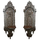 Antique Pair large Syrian wall sconces