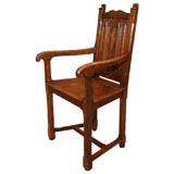 19th Century English Linen Fold Arm Chair