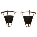 A Pair of Lightolier Wall Sconces, Possibly by Gerald Thurston. A Pair of Lightolier Wall Sconces, Possibly by Gerald Thurston.