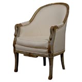 chaise bergère de style Louis XVI du 18ème siècle avec bras en forme de cygne