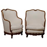 19th Century French Pair of Louis XV Style Bergeres Circa 1890