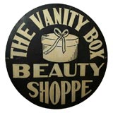 Vintage Trade Sign:  The Vanity Box Beauty Shoppe