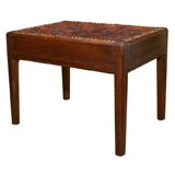 English Arts & Crafts Designer-Made Woven Leather Strap Stool