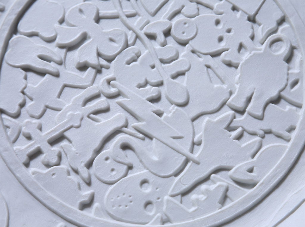 CODED MESSAGES-BISCUIT PLATE- BY STUDIO JOB For Sale 1