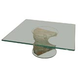 Italian Crystal Glass Spiral Cocktail Table