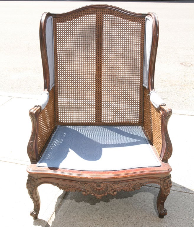 French Caned Wing Chair 3