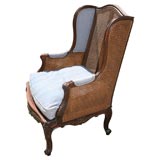French Caned Wing Chair