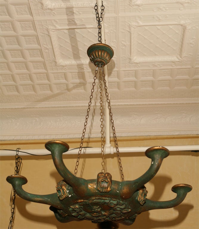 Carved Wood Classical Chandelier 2