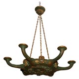 Carved Wood Classical Chandelier