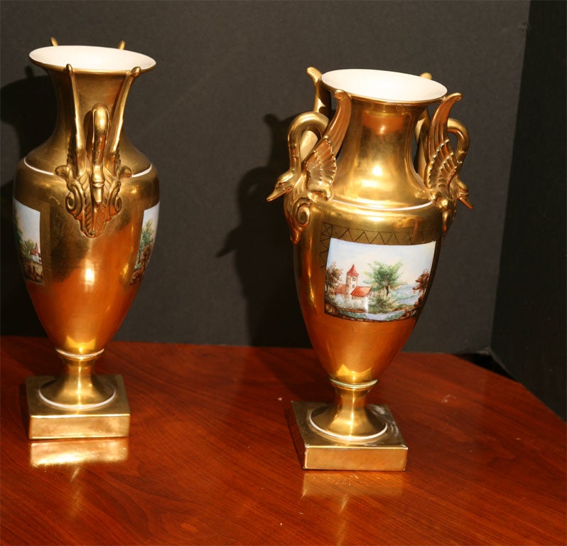 German Pair of Dresden Vases For Sale