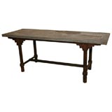 zinc top console with wood base