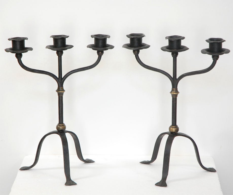 Pair Three Pricket Candelabra (GMD#2025)