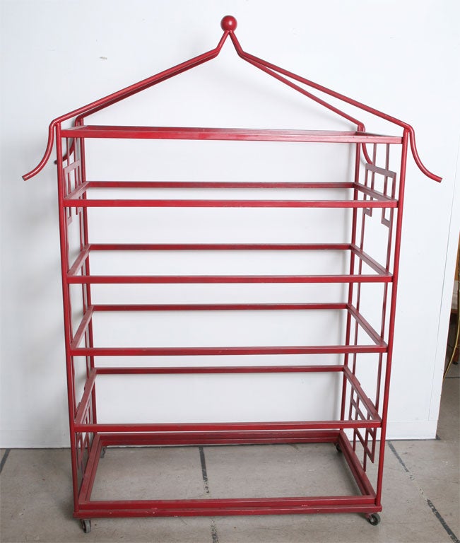 Red Iron Etagere