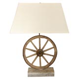 Antique A Wagon Wheel Lamp, Circa 1890