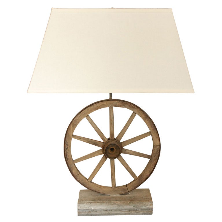 A Wagon Wheel Lamp, Circa 1890