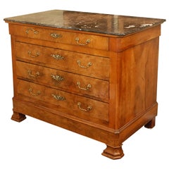 Louis-Philippe Walnut & Marble Top Commode