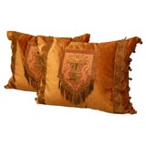 Pair of 18th C. Italian Appliqued Pillows