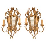 Pair of Metal Mirrored Sconces