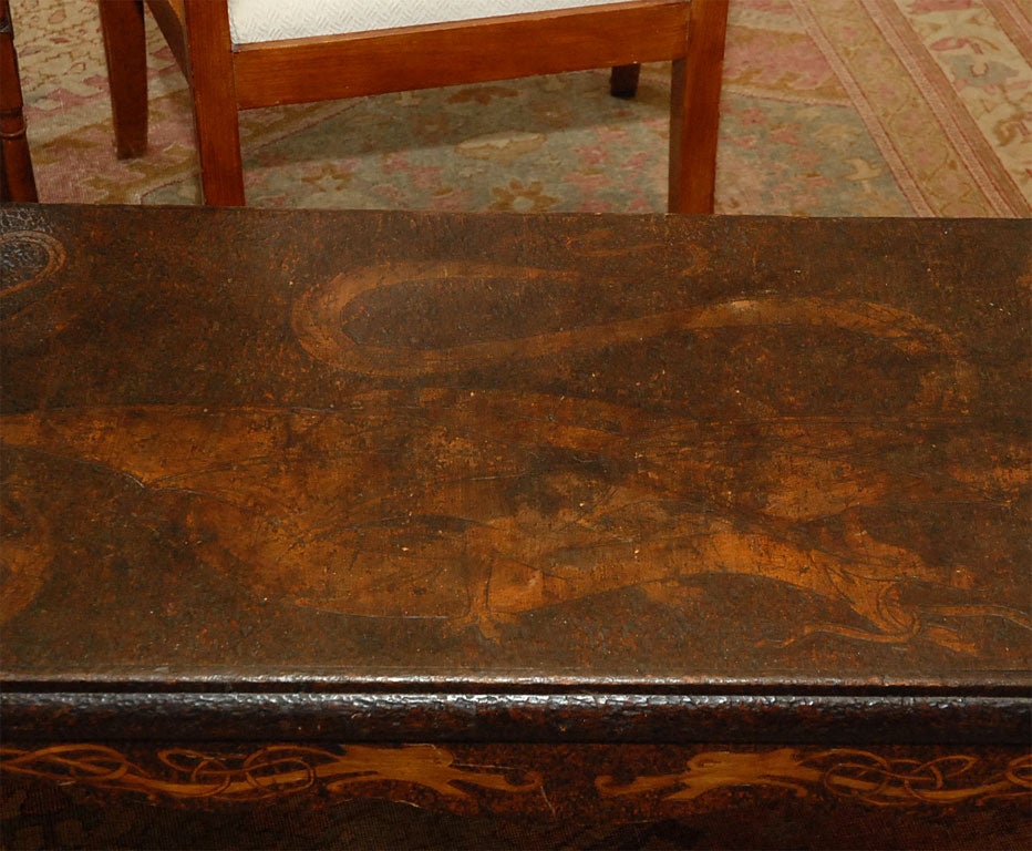Chinoiserie wood carved bench For Sale 3