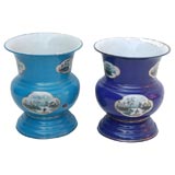 set of 2  Napoleon III enamel vases