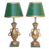 Pair of Italian lamps and customed shades