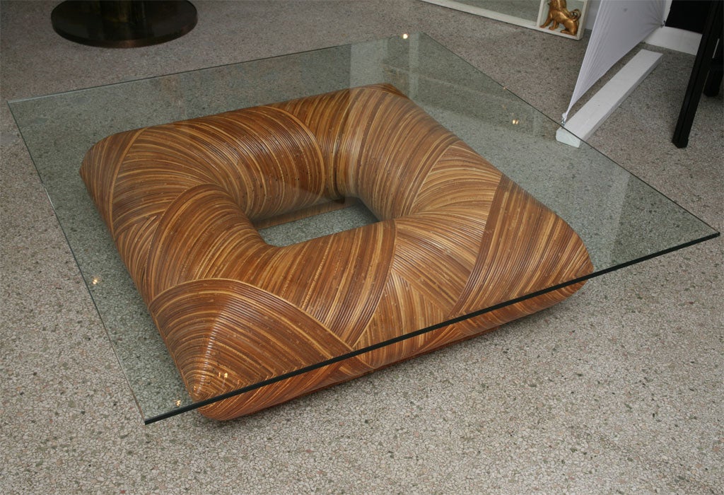 Cocktail table in the style of Gabriella Crespi. Complicated form and wraps.***Contact/Shipping Information: AOL (American Online) users may experience difficulties sending emails to us or receiving emails from us. If you have made an inquiry to us