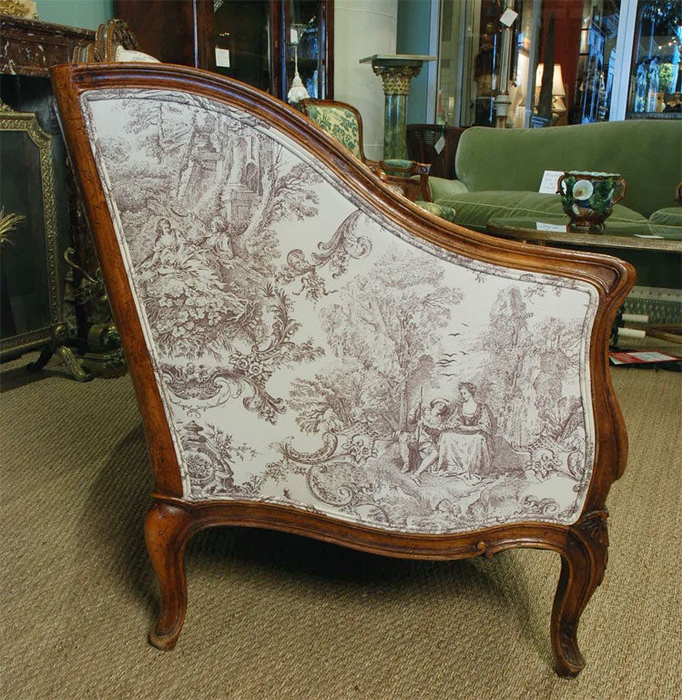 Walnut French Louis XV Style Sofa