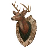 Wood Carved Deer Head