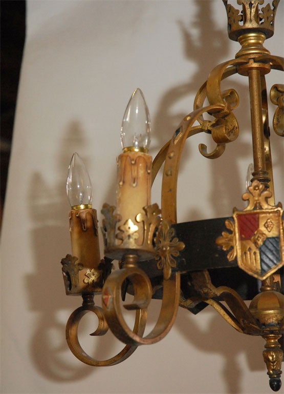 20th Century Castle and Knight Theme Chandelier