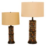 Colored Glass Disc Lamps