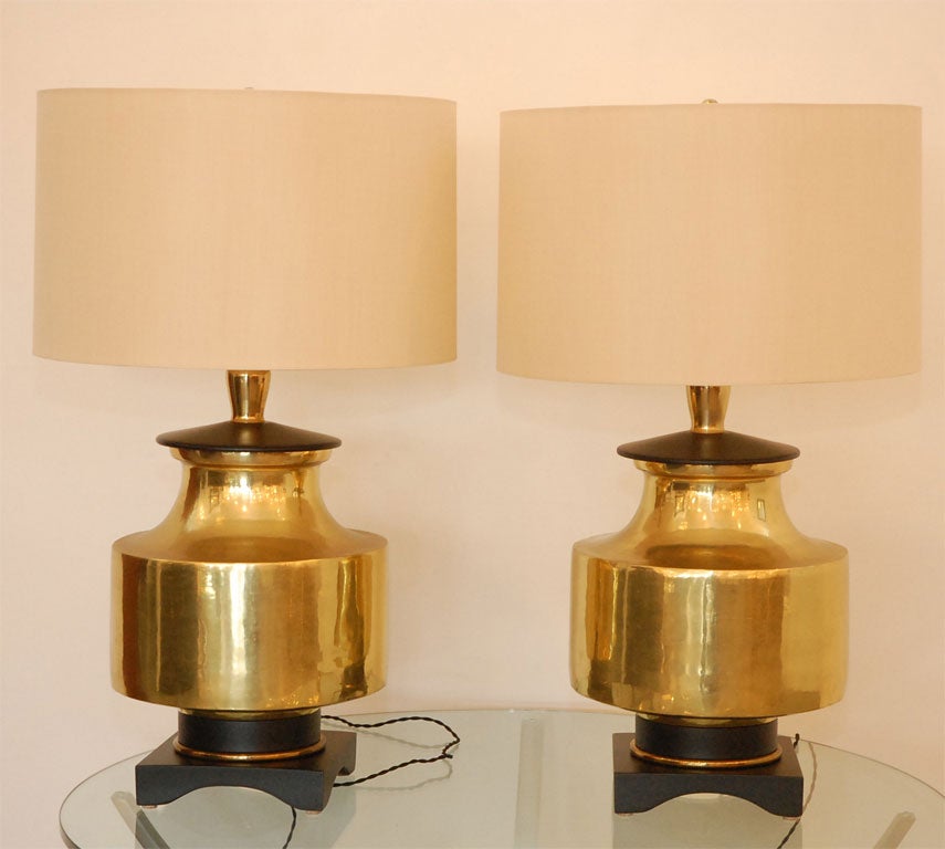 Pair of Brass Lamps