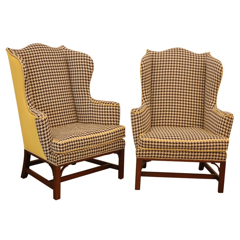 Pair of Wingback Chairs at 1stDibs