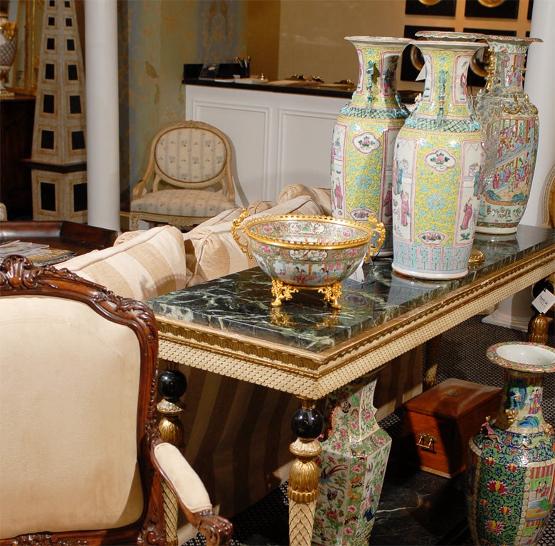 Bronze Mounted Rose Medallion Compote