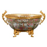 Bronze Mounted Rose Medallion Compote
