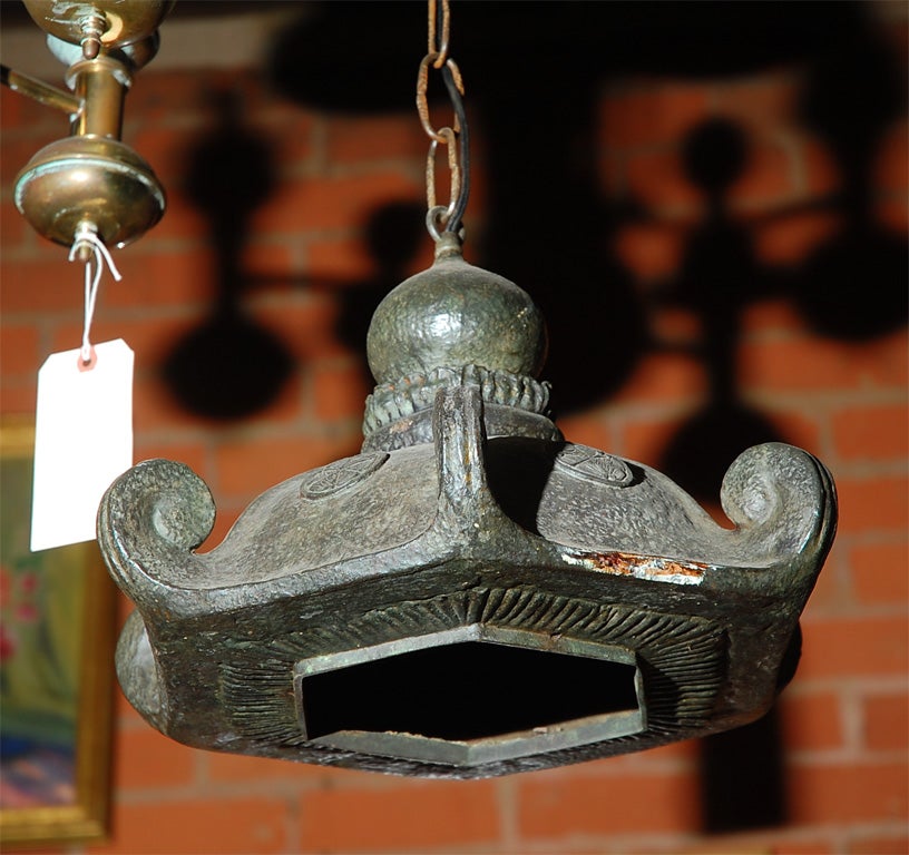 Antique chinese bronze  light fixture