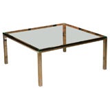 Used Chromed steel and glass coffee table by Gerald McCabe