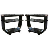 Pair of Art Deco Three Tier Side Tables