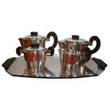 Art Deco Coffee/Tea Service (Silver Plated & Macassar Wood)
