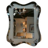 Silvered & Etched Scroll Mirror in the Manner of Dorothy Draper