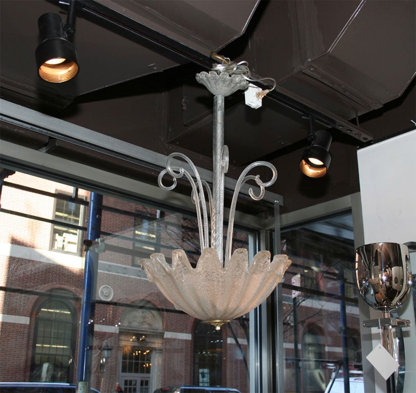 Hand Blown Murano Chandelier with Sea Shell Design