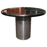 Chrome Cylinder Base Dining Table by Directional